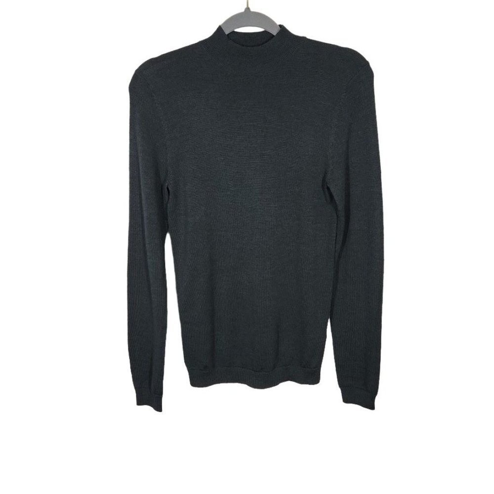 ASOS DESIGN Men's muscle fit merino wool turtle neck sweater in emerald green Si